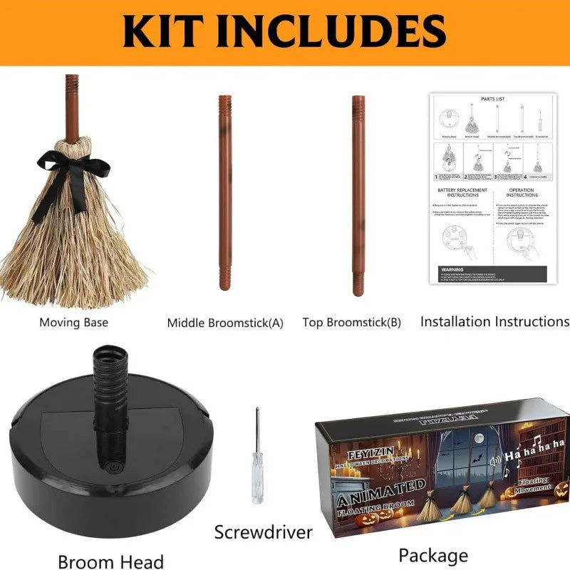Halloween Floating Witch's Broom