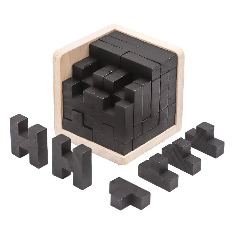 3D Wooden Puzzle IQ Toy – 54-Piece Cube Set