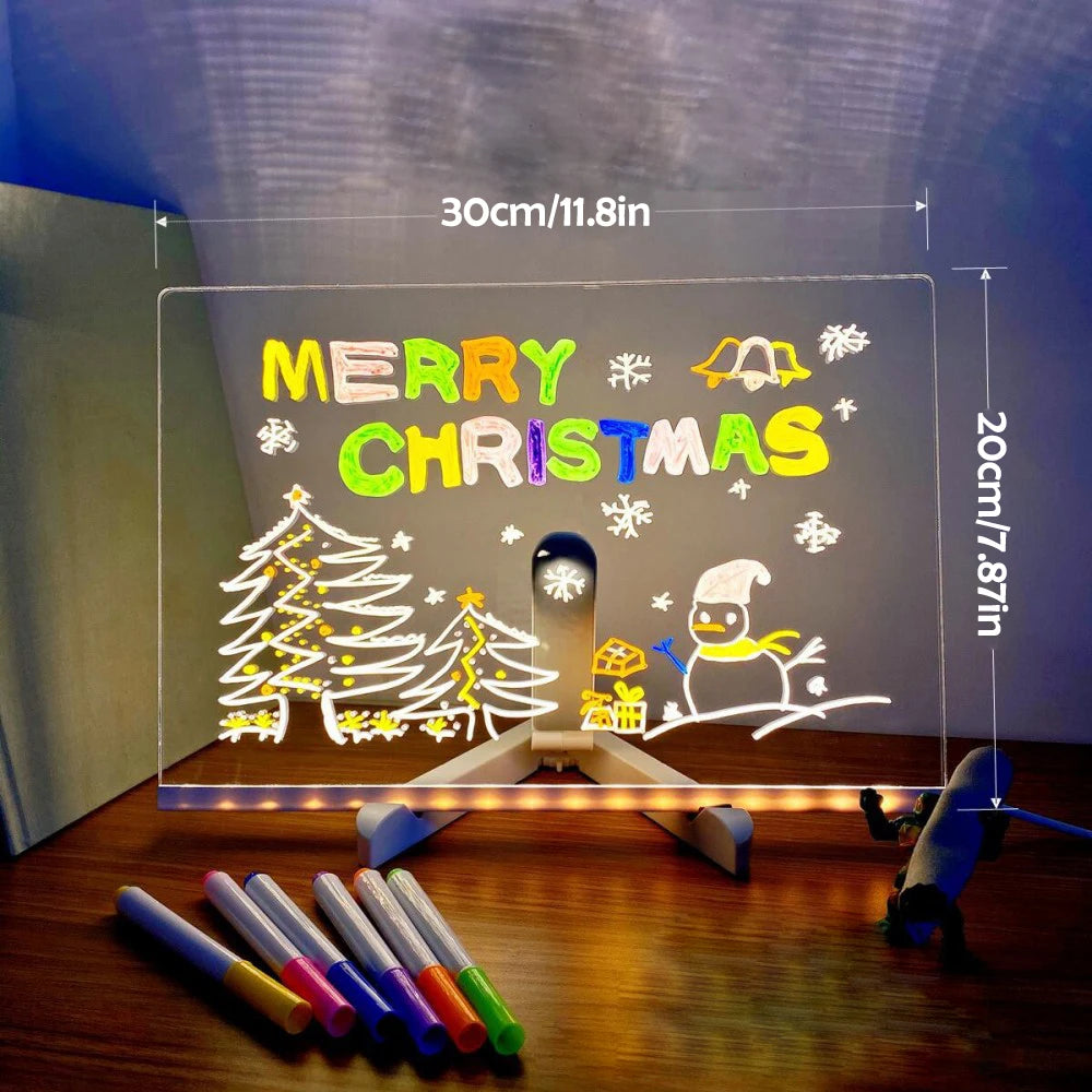 LED Message Note Board with Pens – Kids Drawing Gift