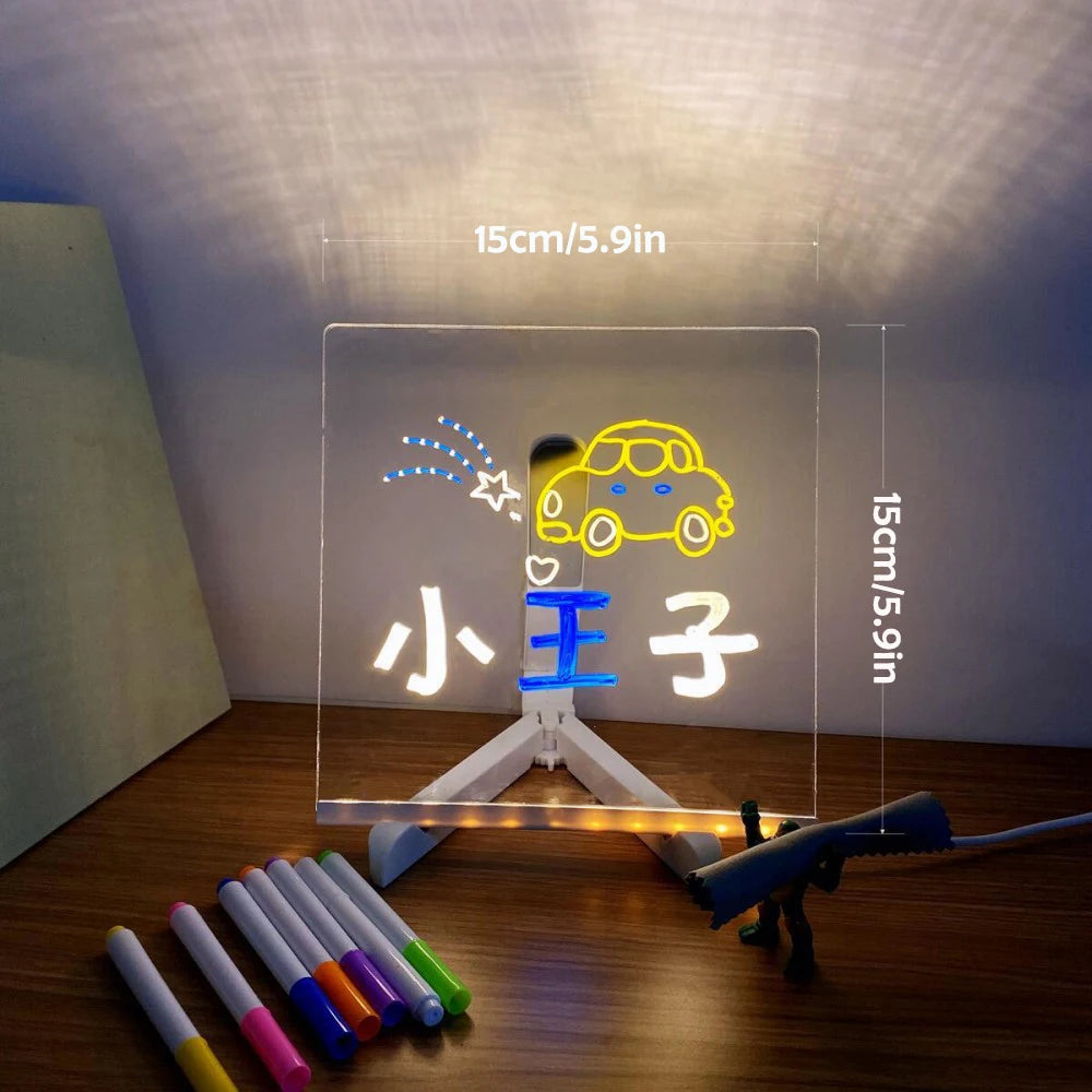 LED Message Note Board with Pens – Kids Drawing Gift