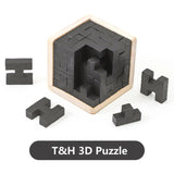 3D Wooden Puzzle IQ Toy – 54-Piece Cube Set