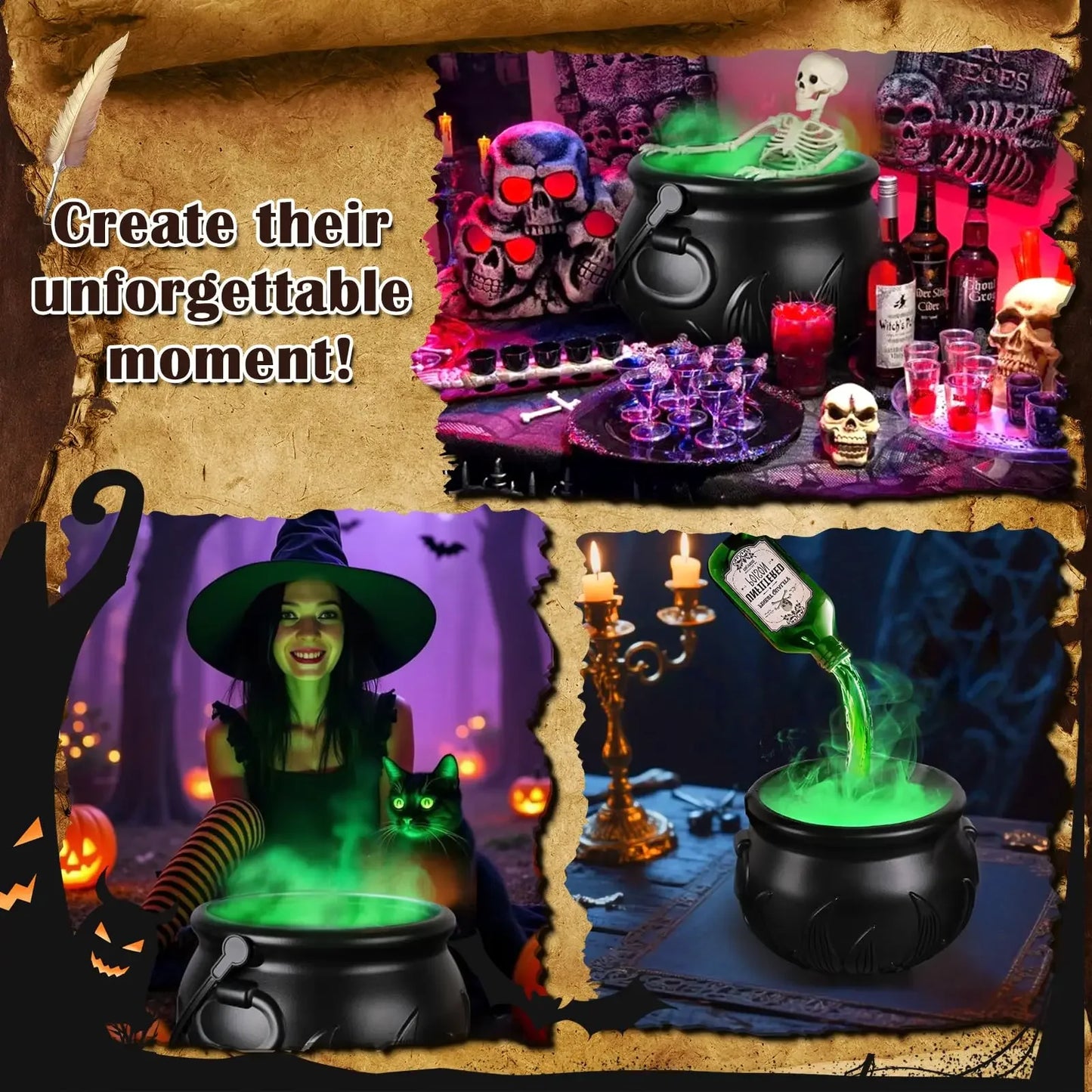 Halloween WitchCauldron with LED Light