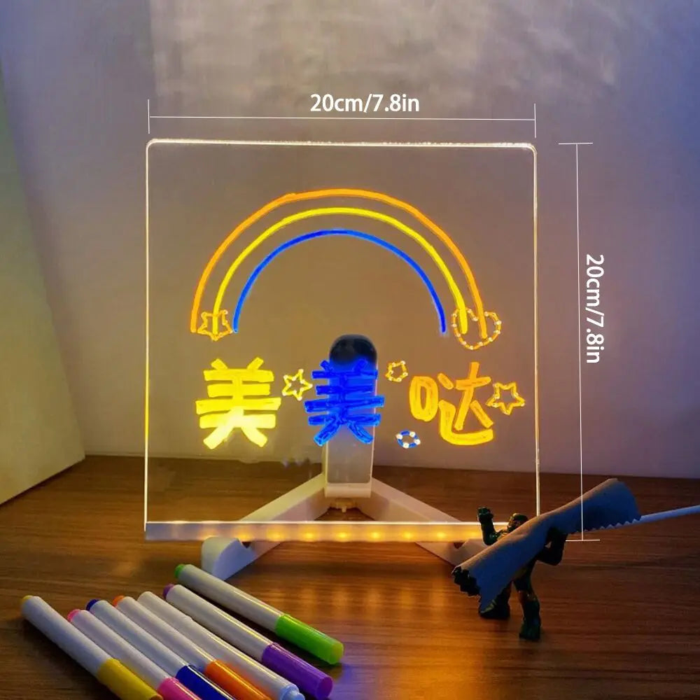 LED Message Note Board with Pens – Kids Drawing Gift