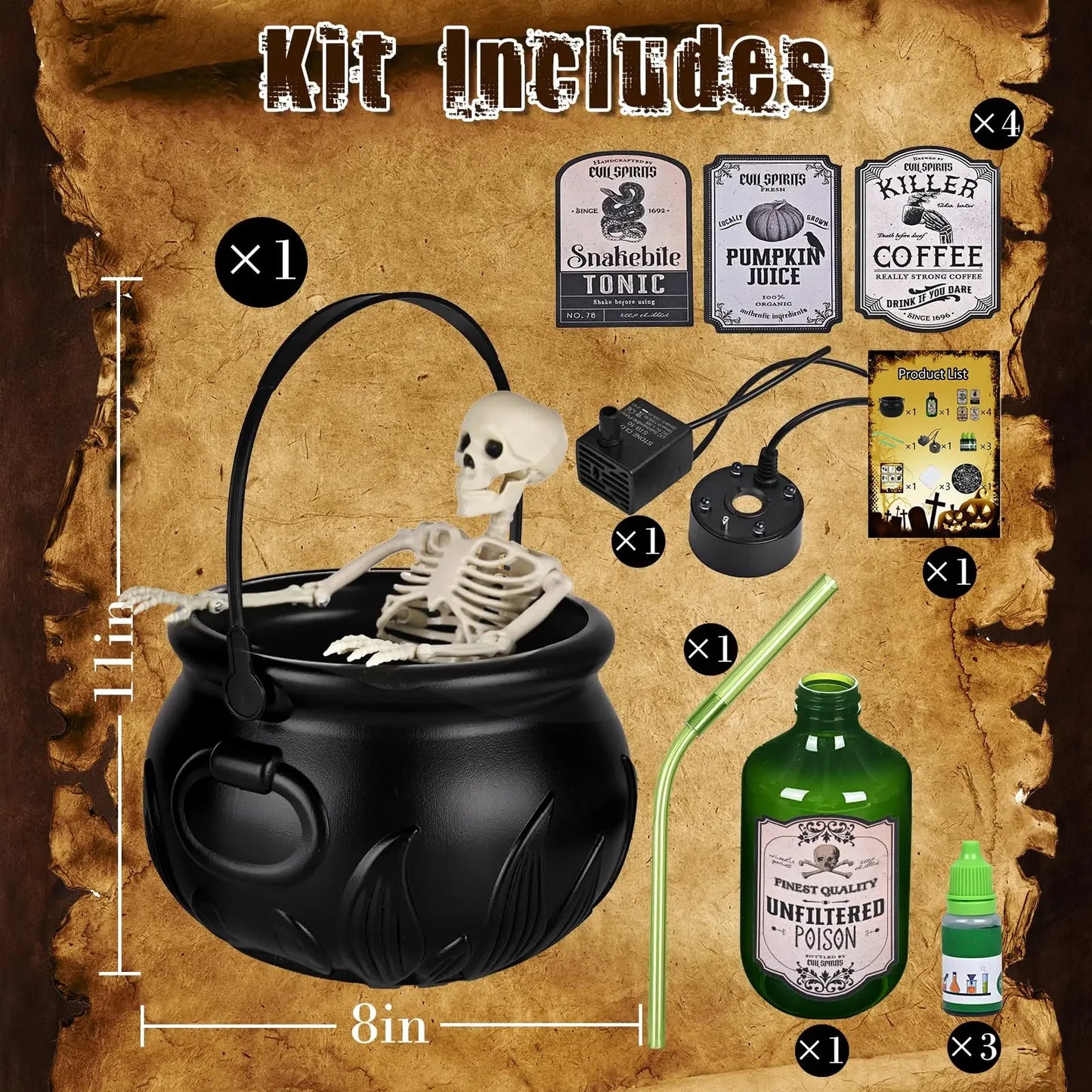 Halloween WitchCauldron with LED Light