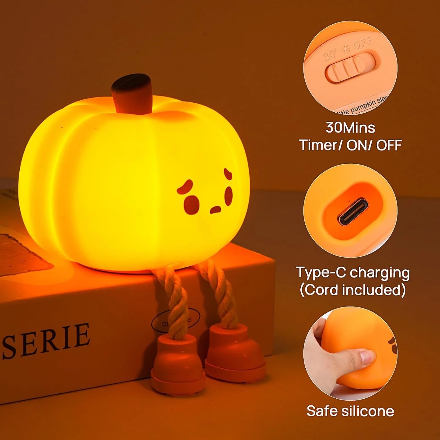 Halloween  Cute LED Pumpkin Lamp