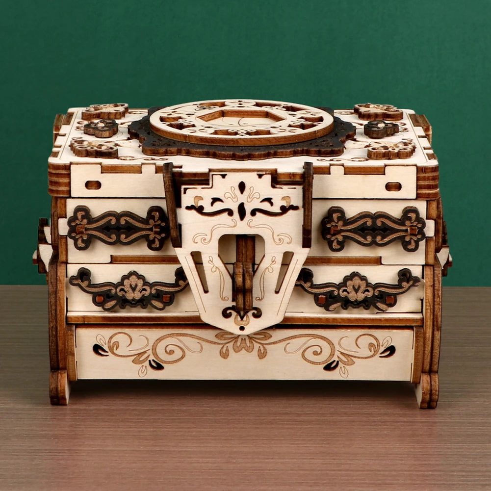 3D Wooden Puzzle Jewelry Box